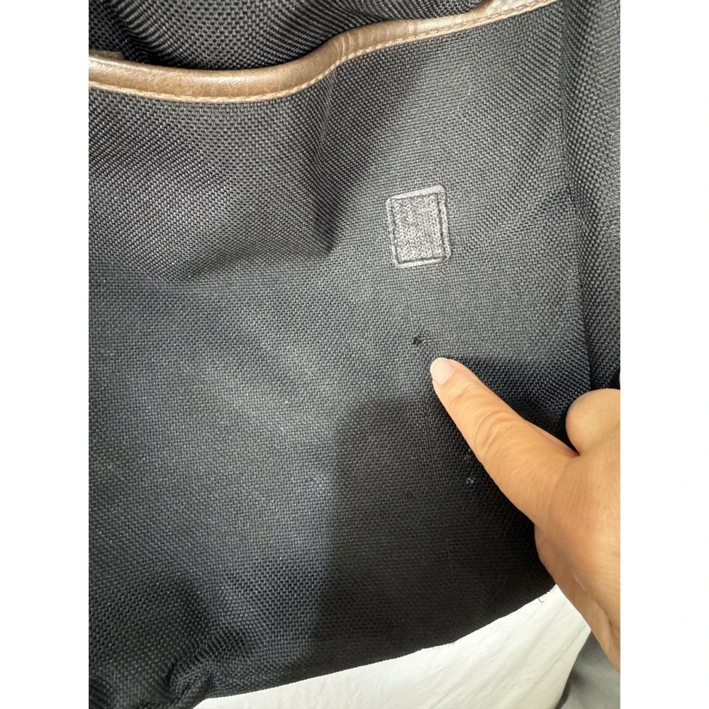 Gap Messenger Bag Black Brown Trim Crossbody Vintage 2007 Y2K Large Poly Blend